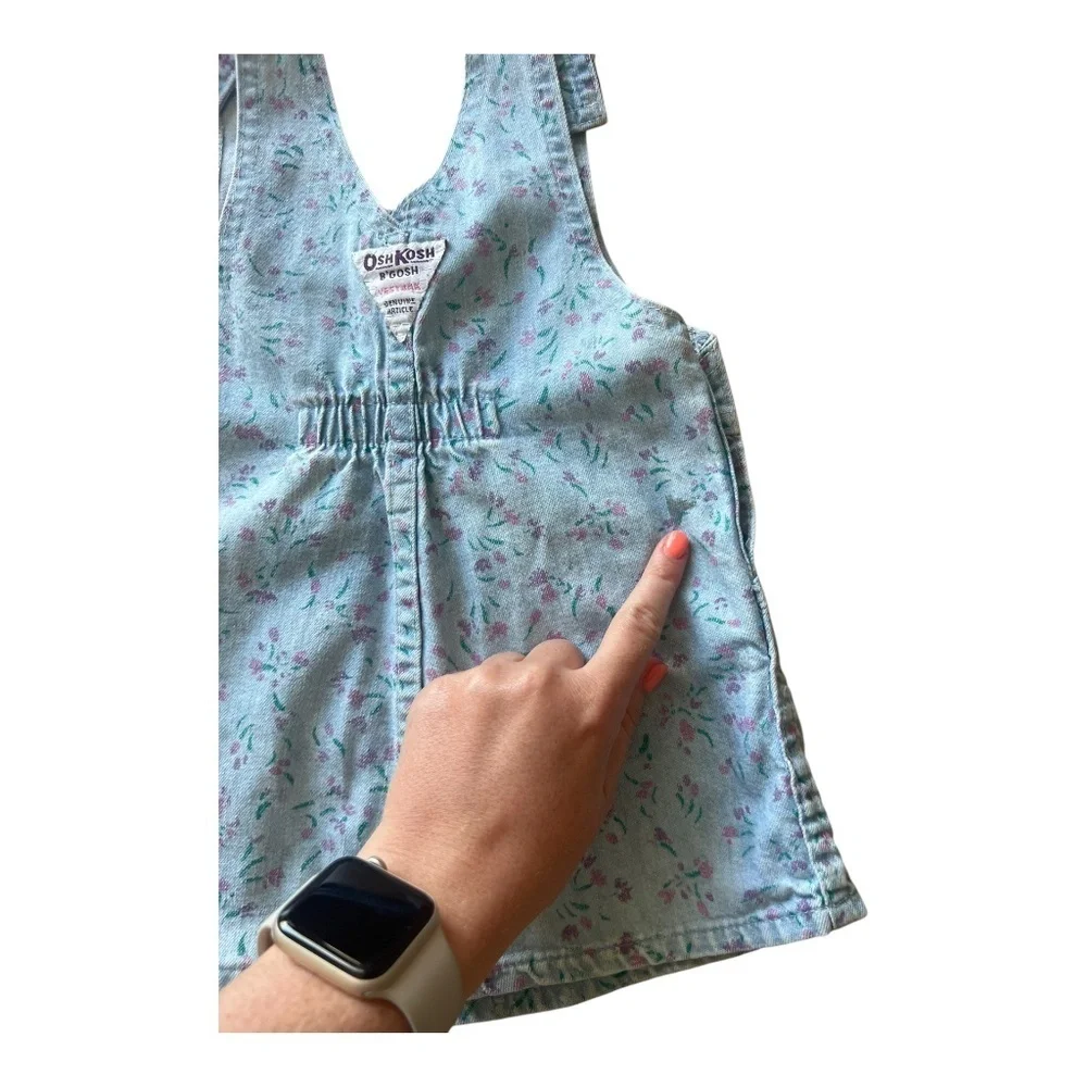 Vintage Osh Kosh Denim Lilac Overall Dress 2T